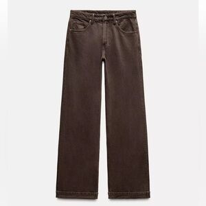 ZARA slouchy TRF jeans with a mid waist brown